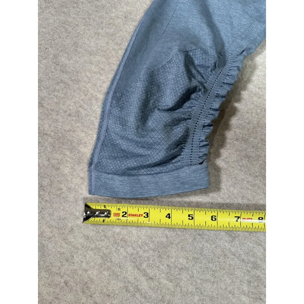 Lululemon Leggings Womens 8 Blue Capri High Rise Ruched Textured Yoga Athletic - Picture 15 of 15